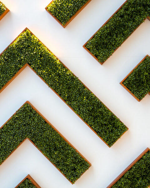 bird's eye view of maze garden